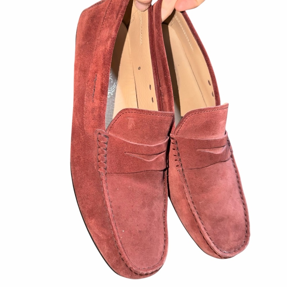 Tod's Men's‎ Suede Loafers - Burgundy Mens 9
